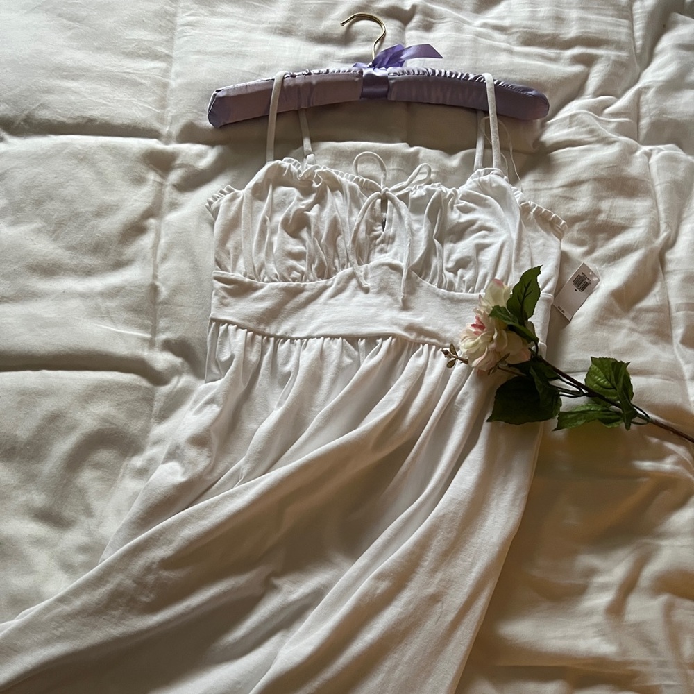 old navy fit & flare tie-front cami midi dress